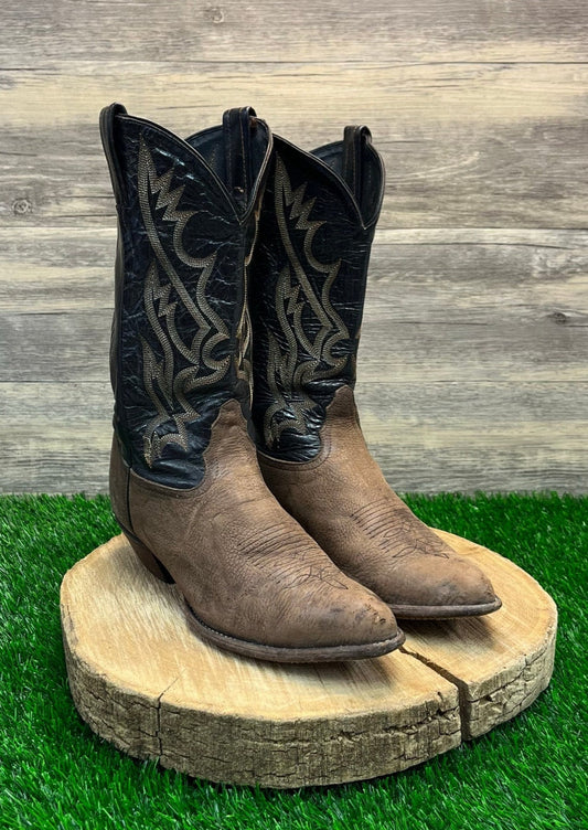 Tony Lama Women - Size 9B - Two Tone Brown Cowboy Boots Style 1185