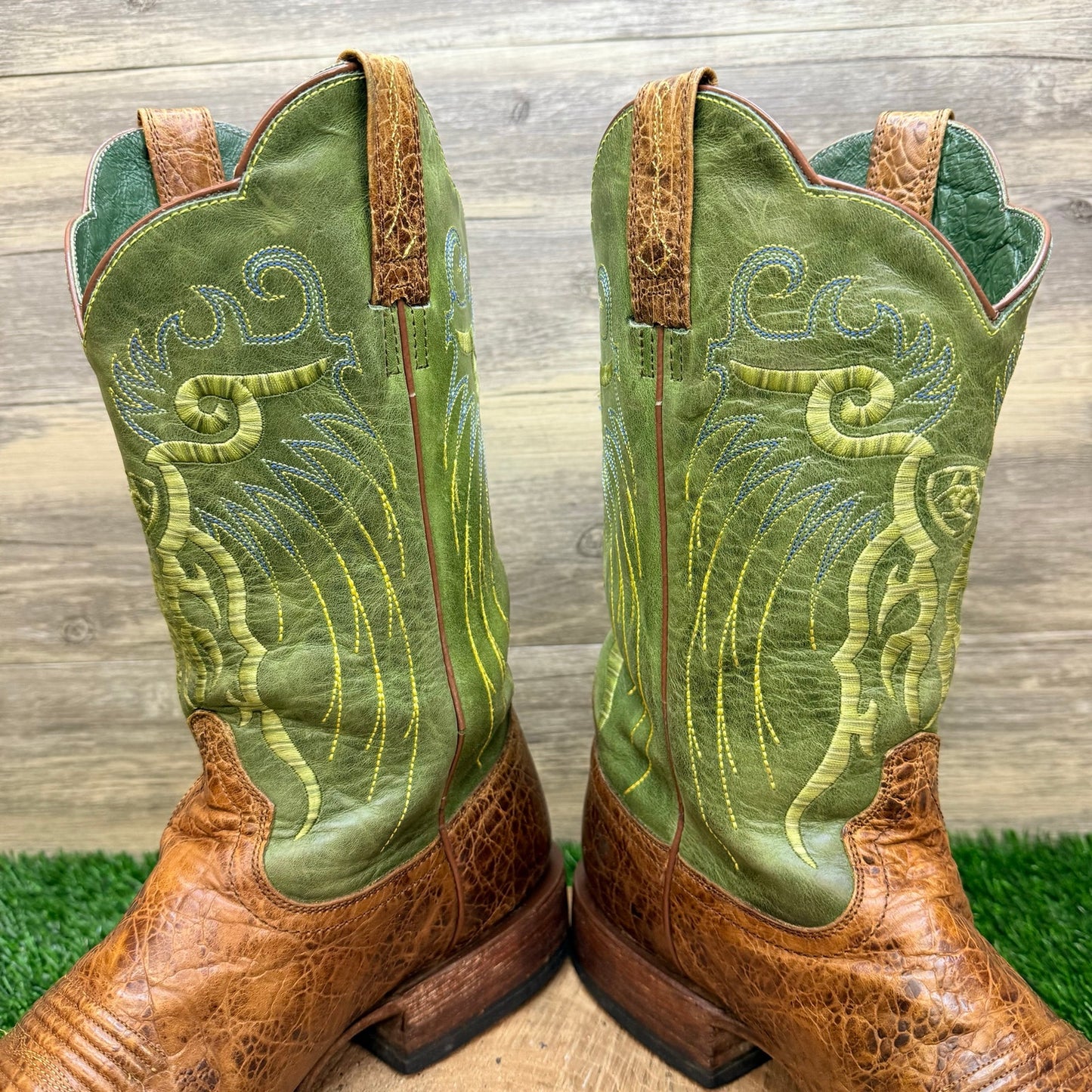 Ariat Men - Size 11.5D - Brown / Green Mesteno Square Toe Cowboy Boots 10006841