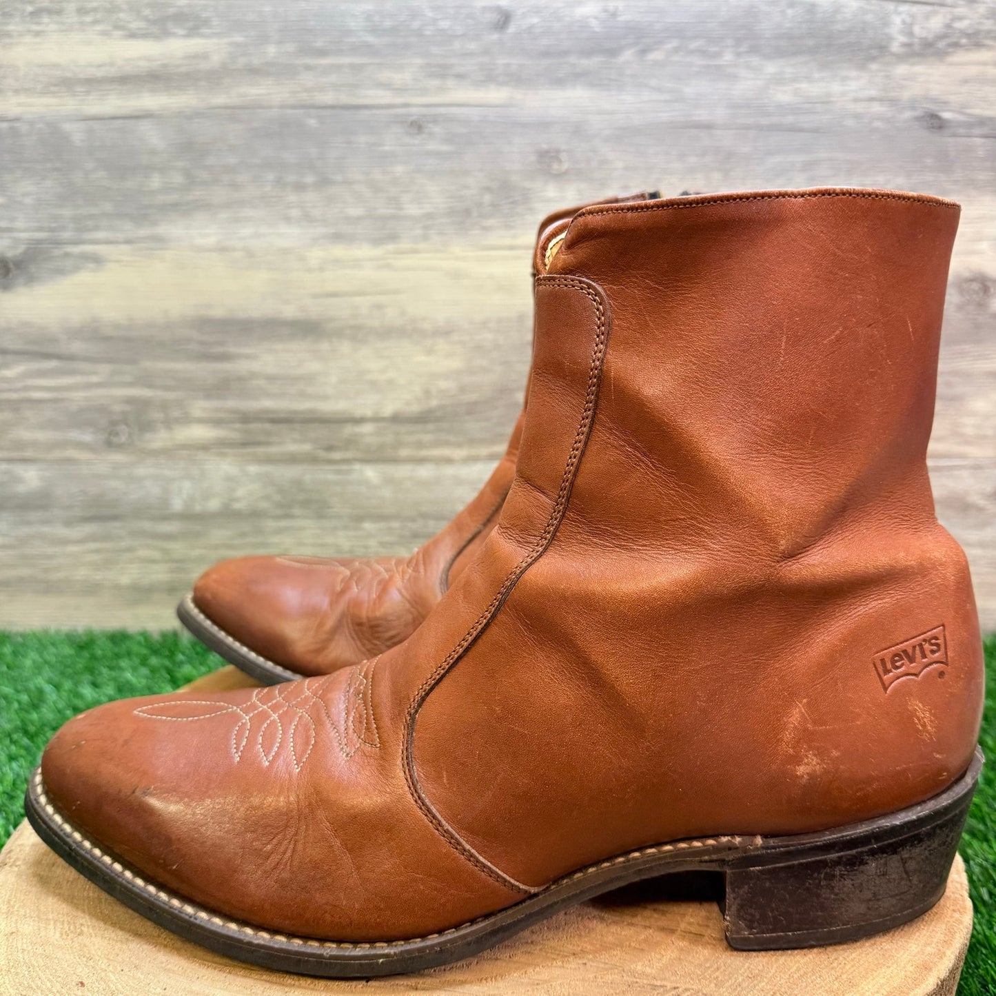 Levi’s Men - Size 12M - Vintage Cognac Zip Ankle Boots 04633