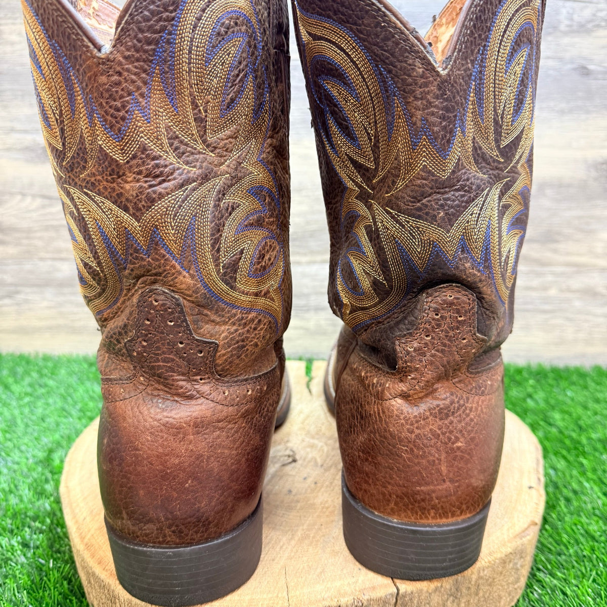 Justin Men - Size 10.5D - Brown Stampede Western Cowboy Boots 7200