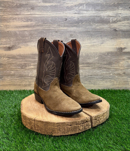 Acme Youth - Size 3D - Vintage Tan/Brown Suede Cowboy Boots Style 156C