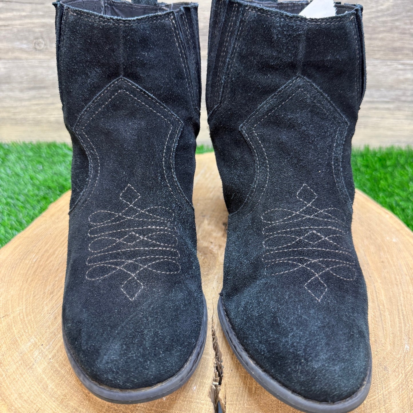 Fortini Women - Size 9 - Black Suede Heeled Ankle Boots Style Chesney