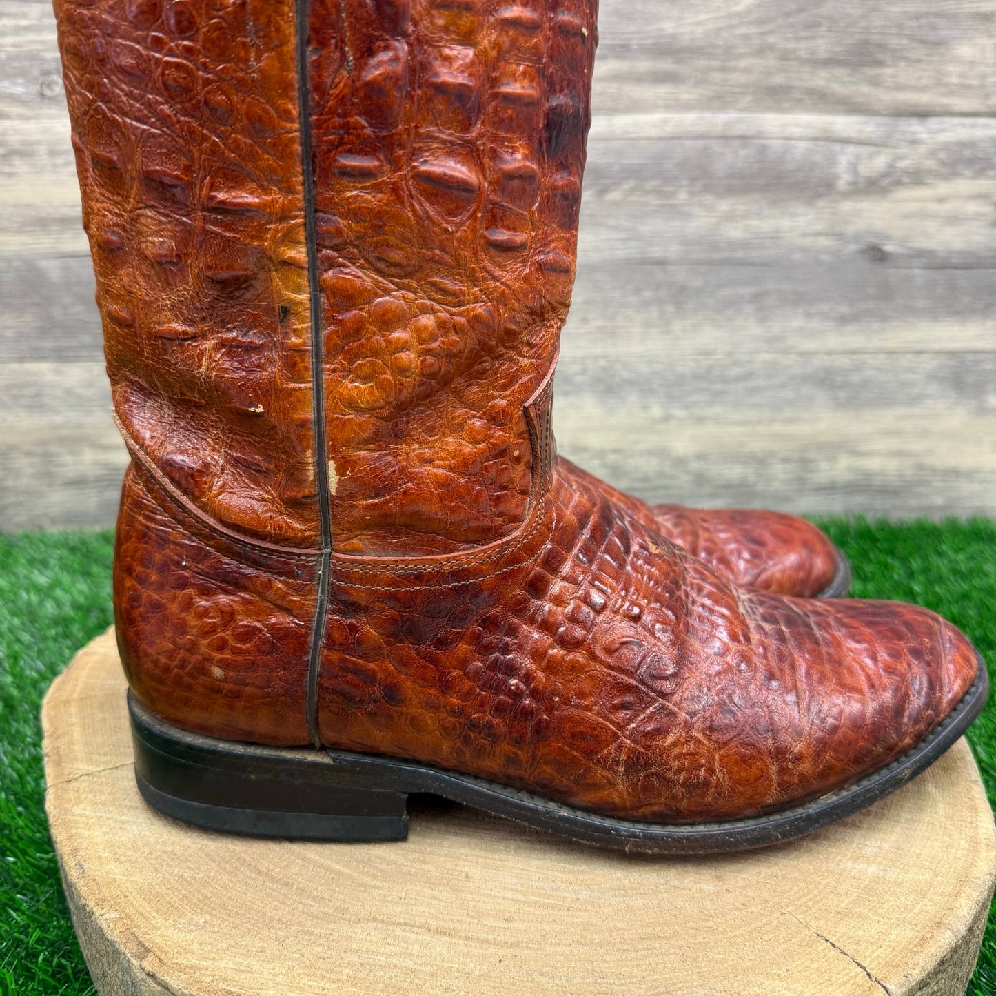 Rogers Boots Men - Size 9 - Copper Gator Skin Cowboy Boots Style 838