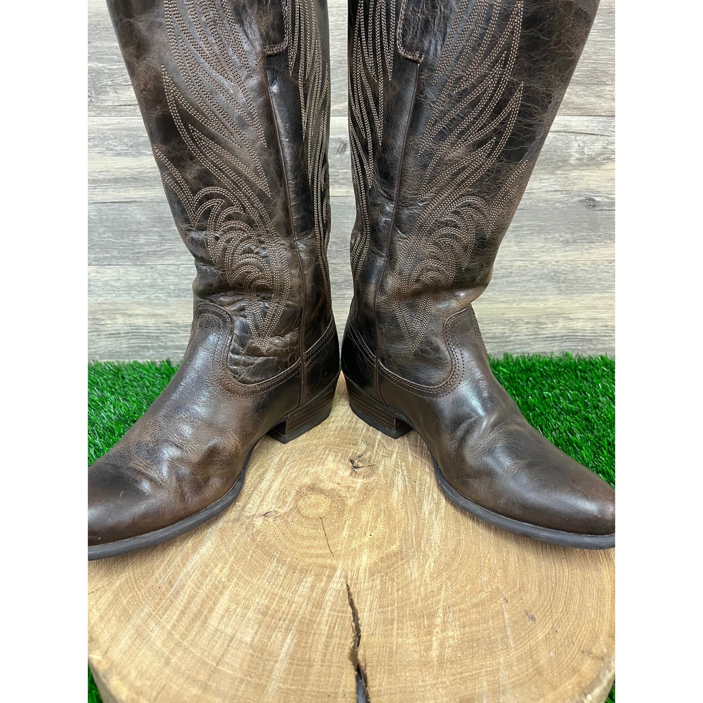 Ariat Women - Size 6B - Brown Zipper Tall Shaft Cowboy Boots Style 10012885