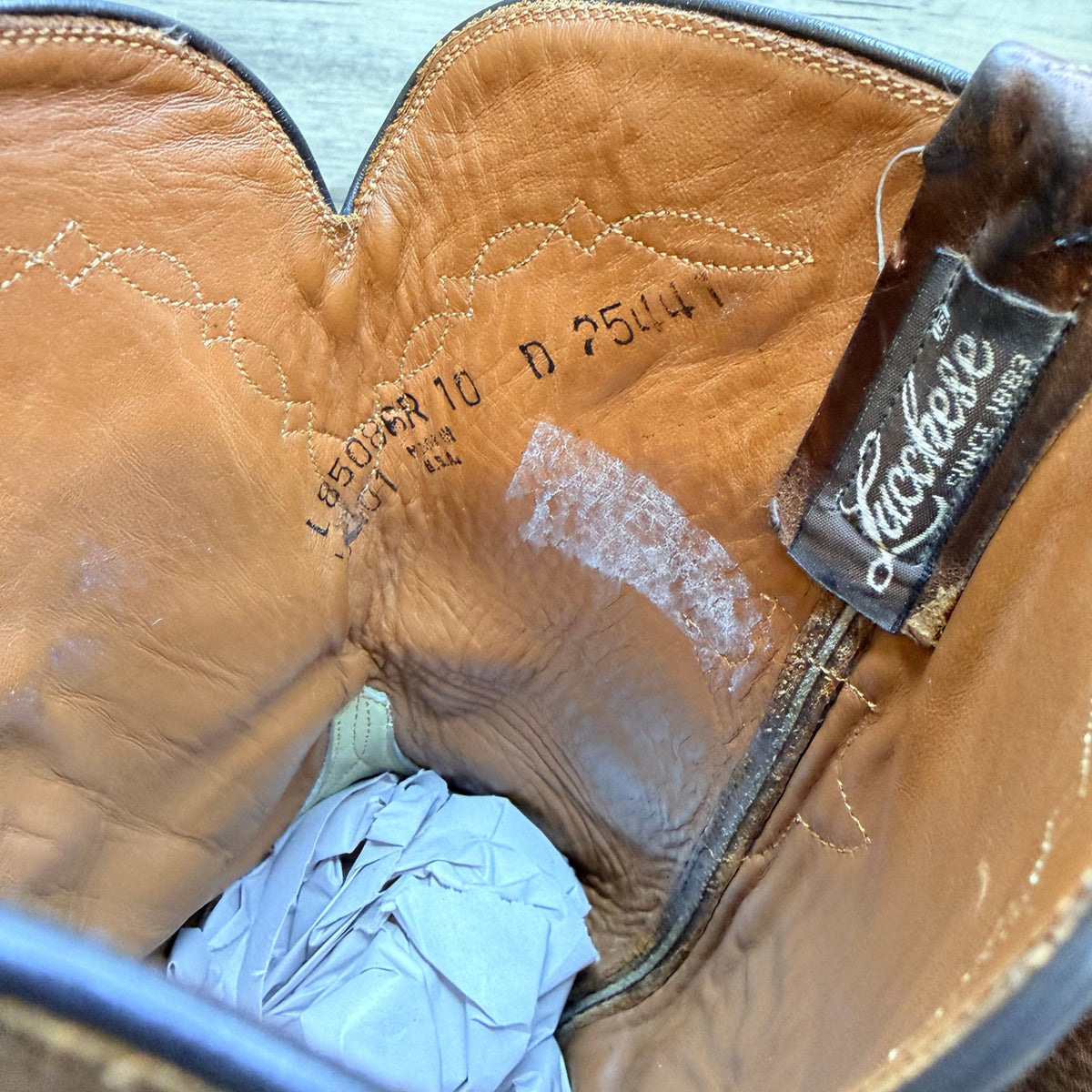 Lucchese Men - Size 10D - Brown Short Shaft Western Cowboy Boots L85086R