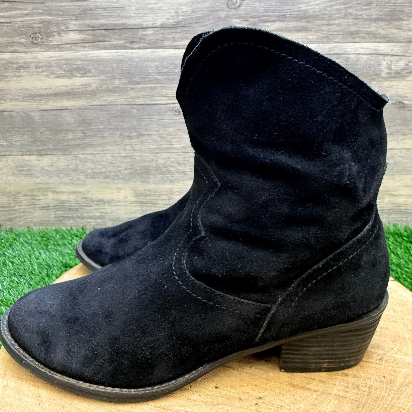 Naughty Monkey - Size 8.5 - Black Suede Ankle Boots NMW1233
