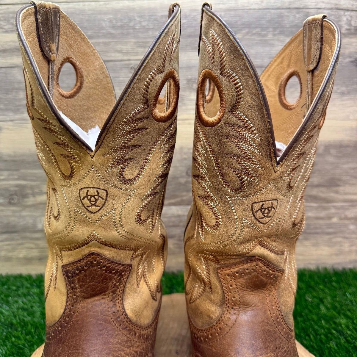 Ariat Men - Size 10.5EE - Two Tone Brown Square Toe Cowboy Boots 10002230