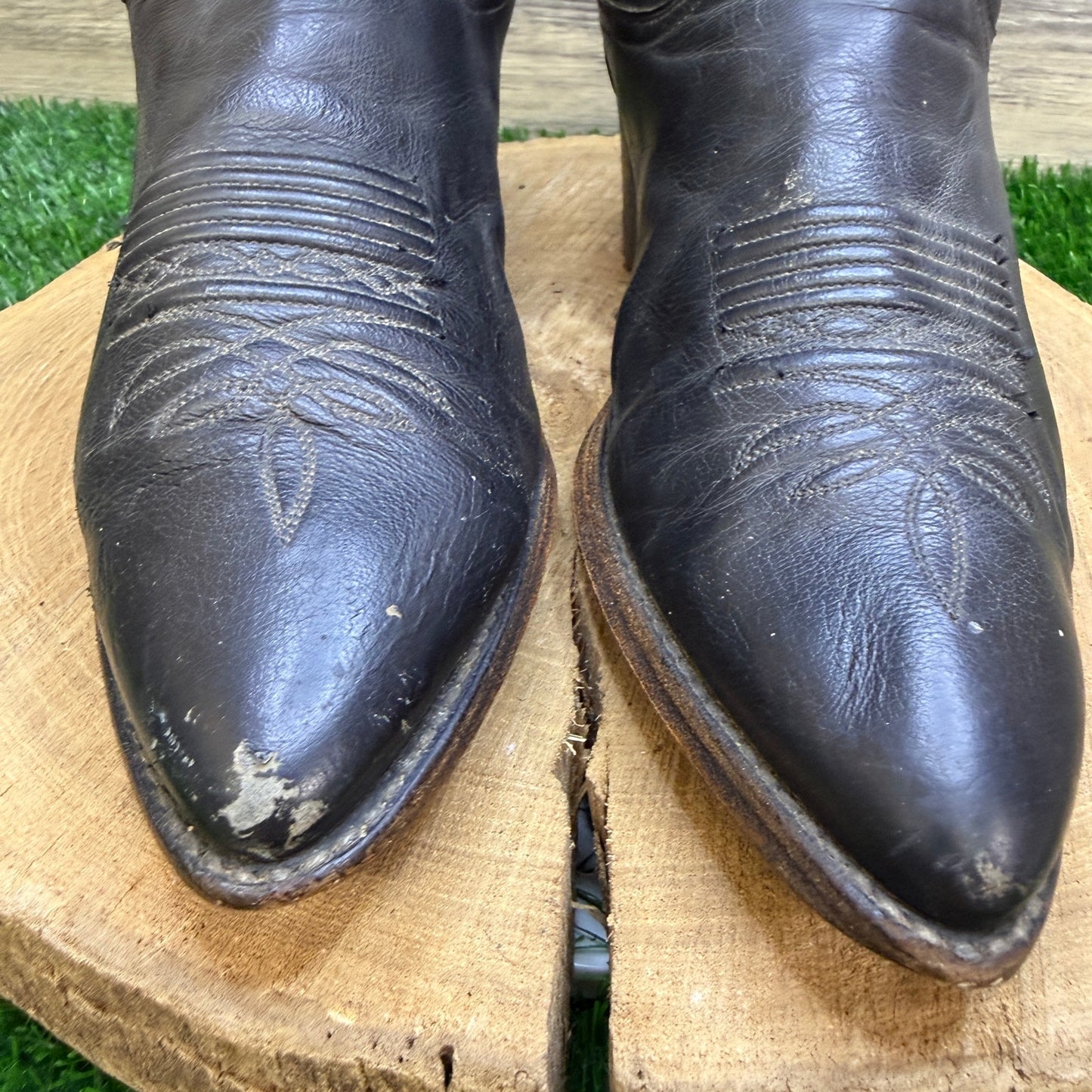 Dan Post Men - Size 10.5D - Vintage Black El Paso Western Cowboy Boots 16791