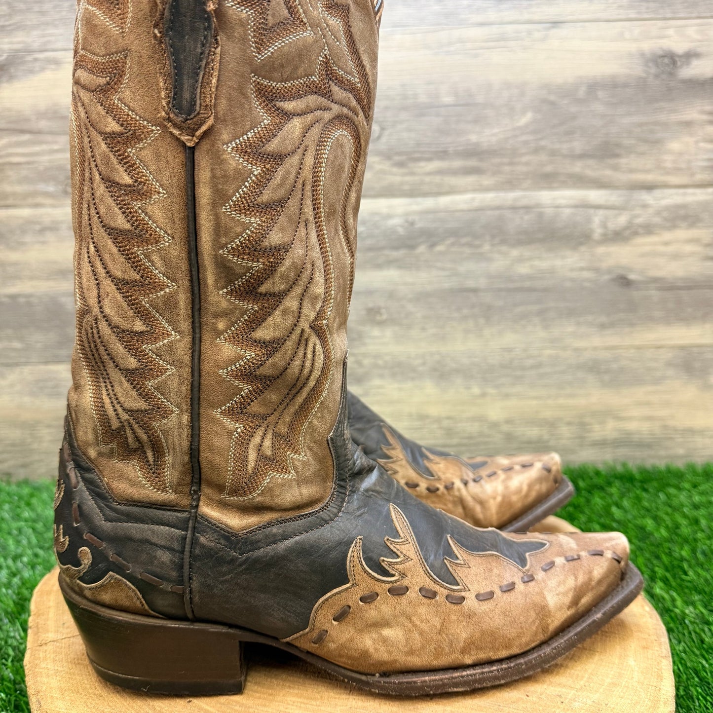 Dan Post Men - Size 7.5D - Black/Brown Lucky Break Cowboy Boots DP2249