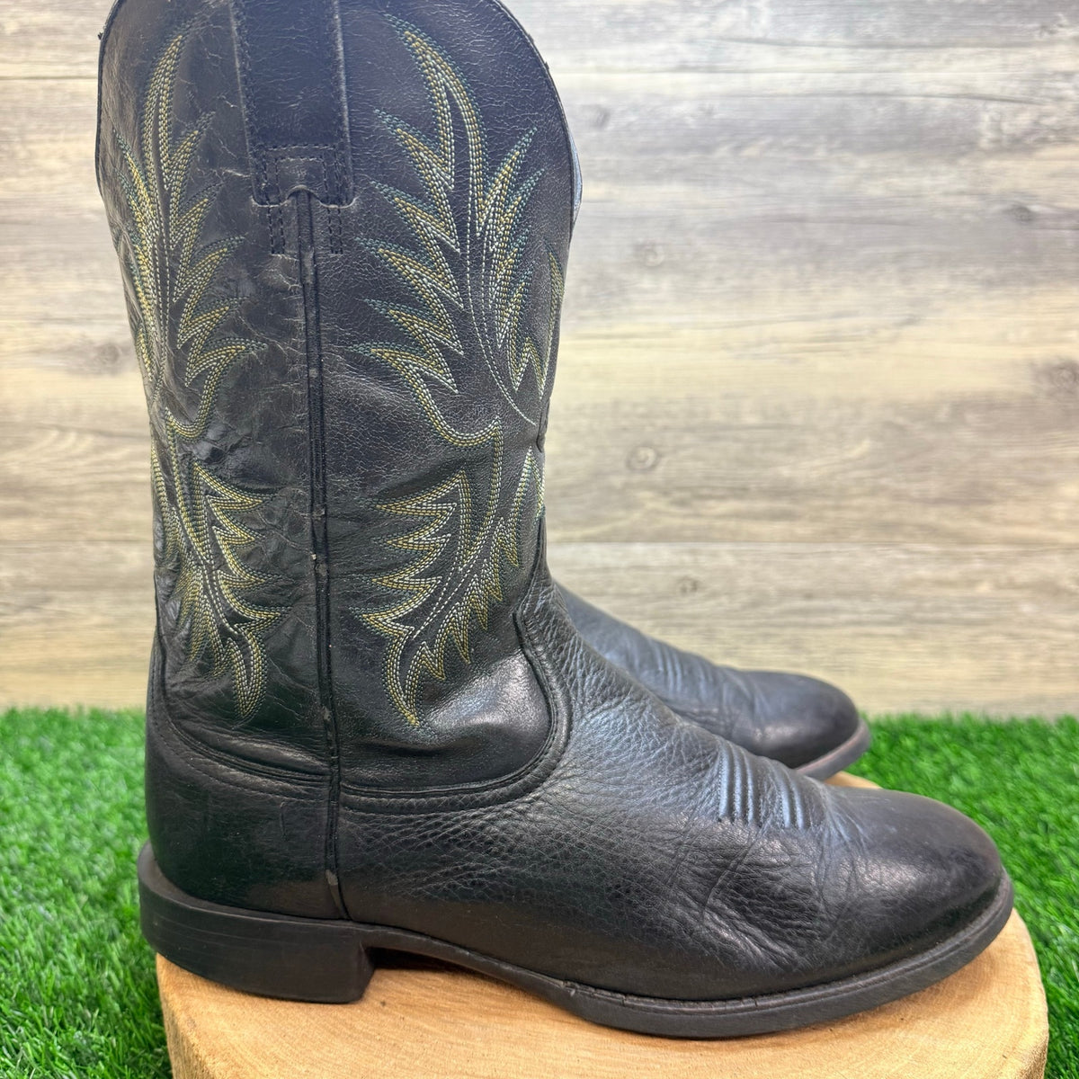Ariat Men - Size 10D - Black/Green Heritage Western Cowboy Boots 10009594