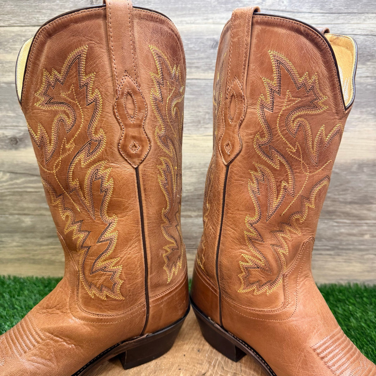 Old West Men - Size 9D - Tan Apache Western Cowboy Boots MF1529