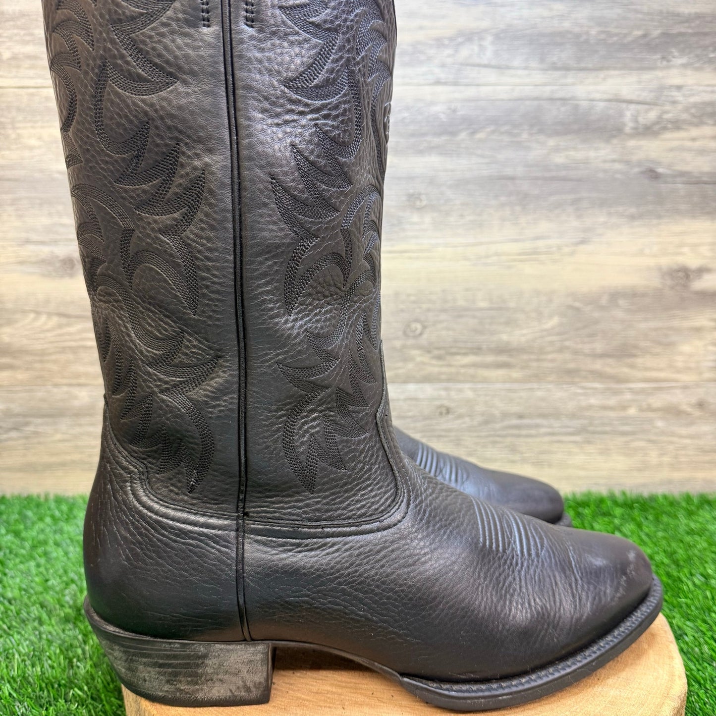 Ariat Men - Size 11.5EE - Black Heritage Deerskin Cowboy Boots 10002218