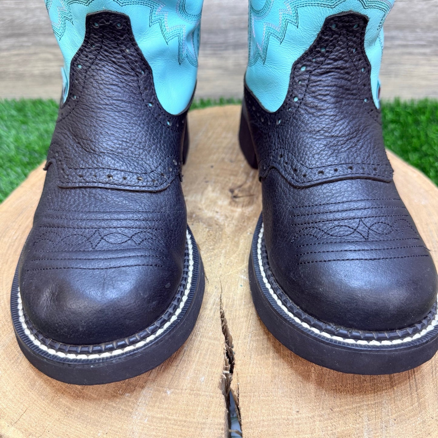 Justin Gypsy Women - Size 8.5B - Blue / Black Western Cowboy Boots L9905