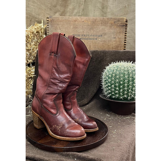 Dexter Women - Size 5M - Vintage Burgundy Cowboy Boots Style 798039