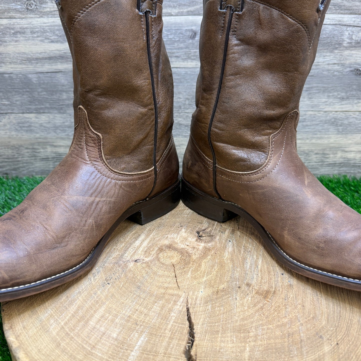 Laredo Men - Size 9.5D - Vintage Marbled Tan Roper Cowboy Boots Style 7923