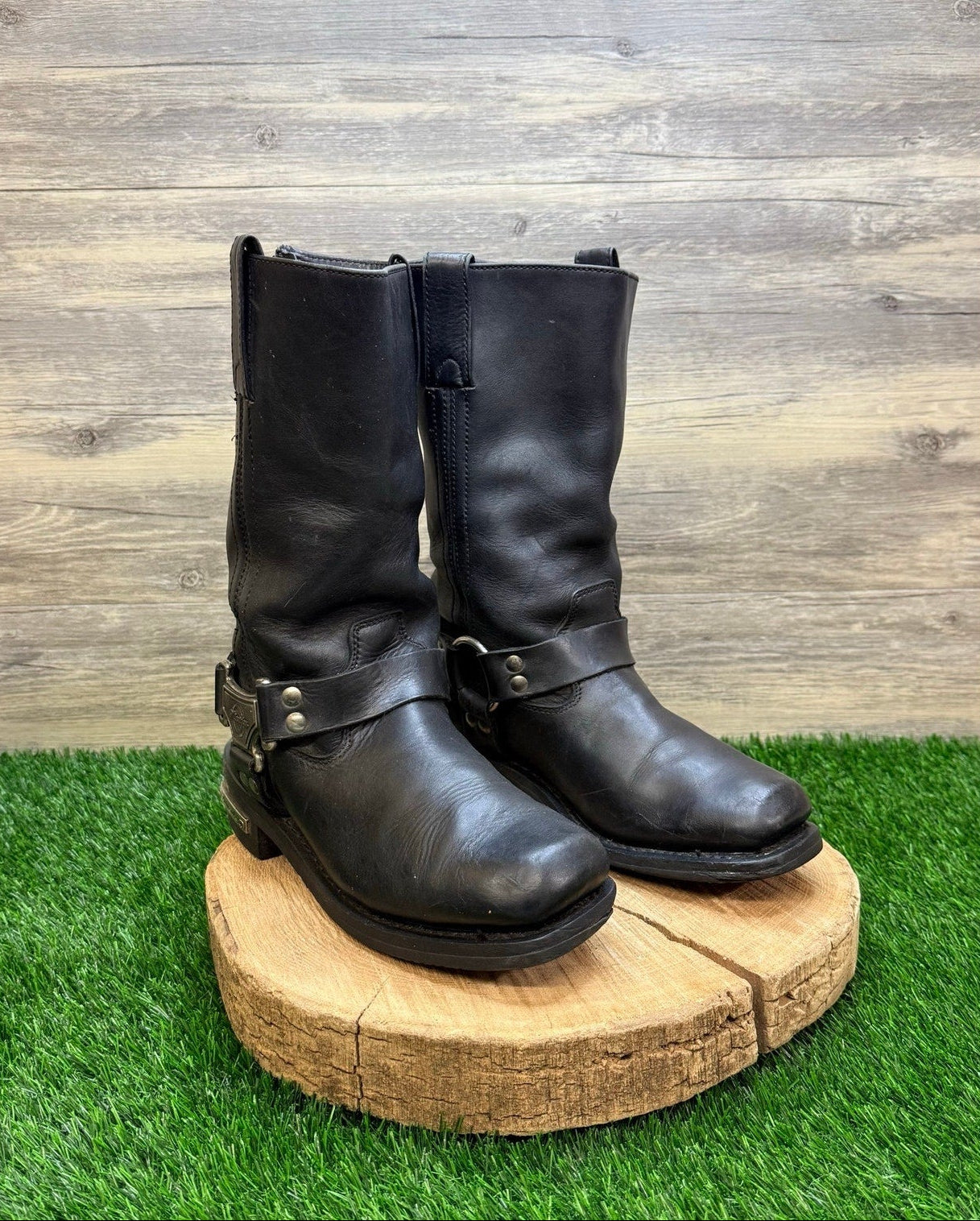 Milwaukee Men - Size 8D - Black Harness Moto Riding Boots MB410