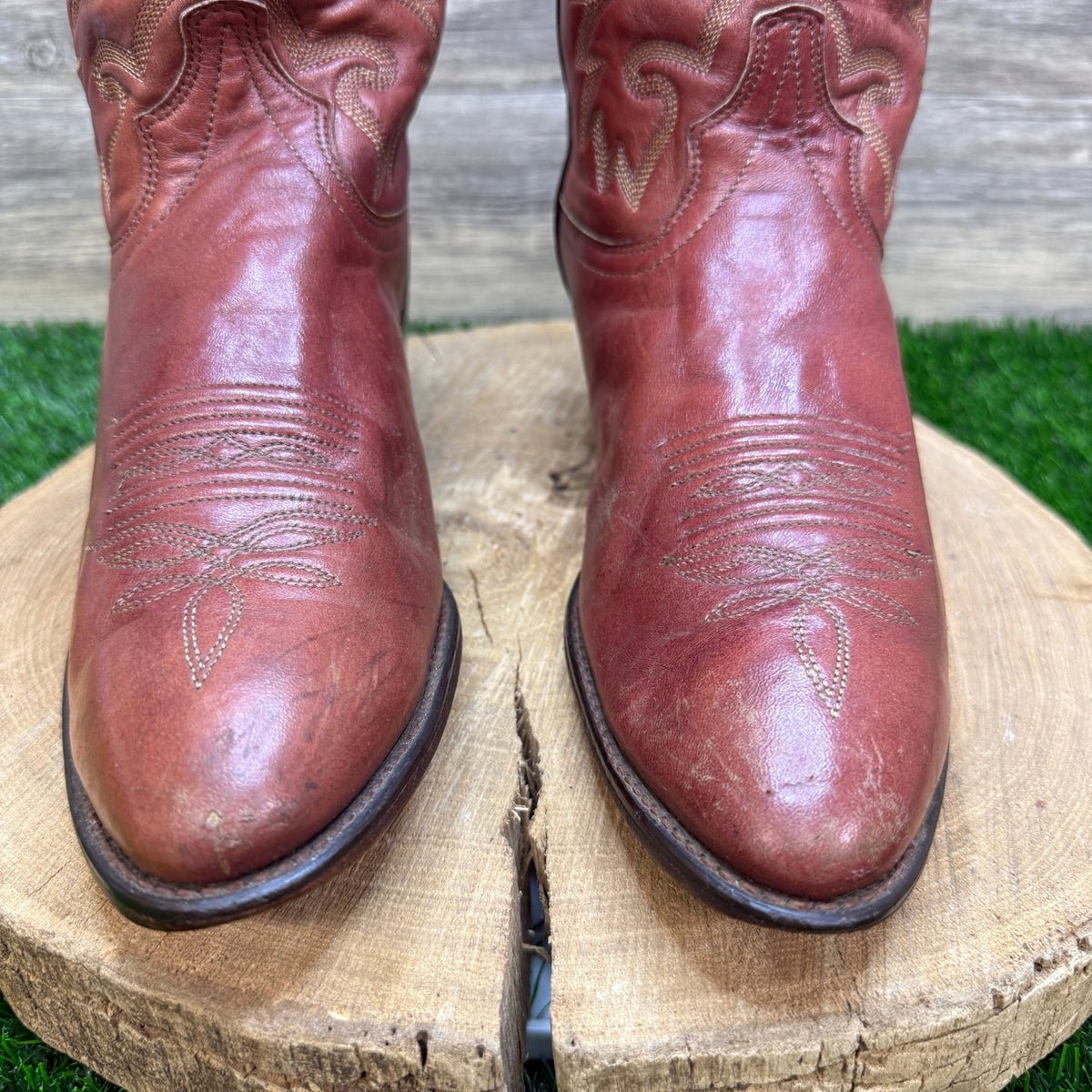 J. Chisholm Men - Size 9.5D - Vintage Copper Western Cowboy Boots Style 96057