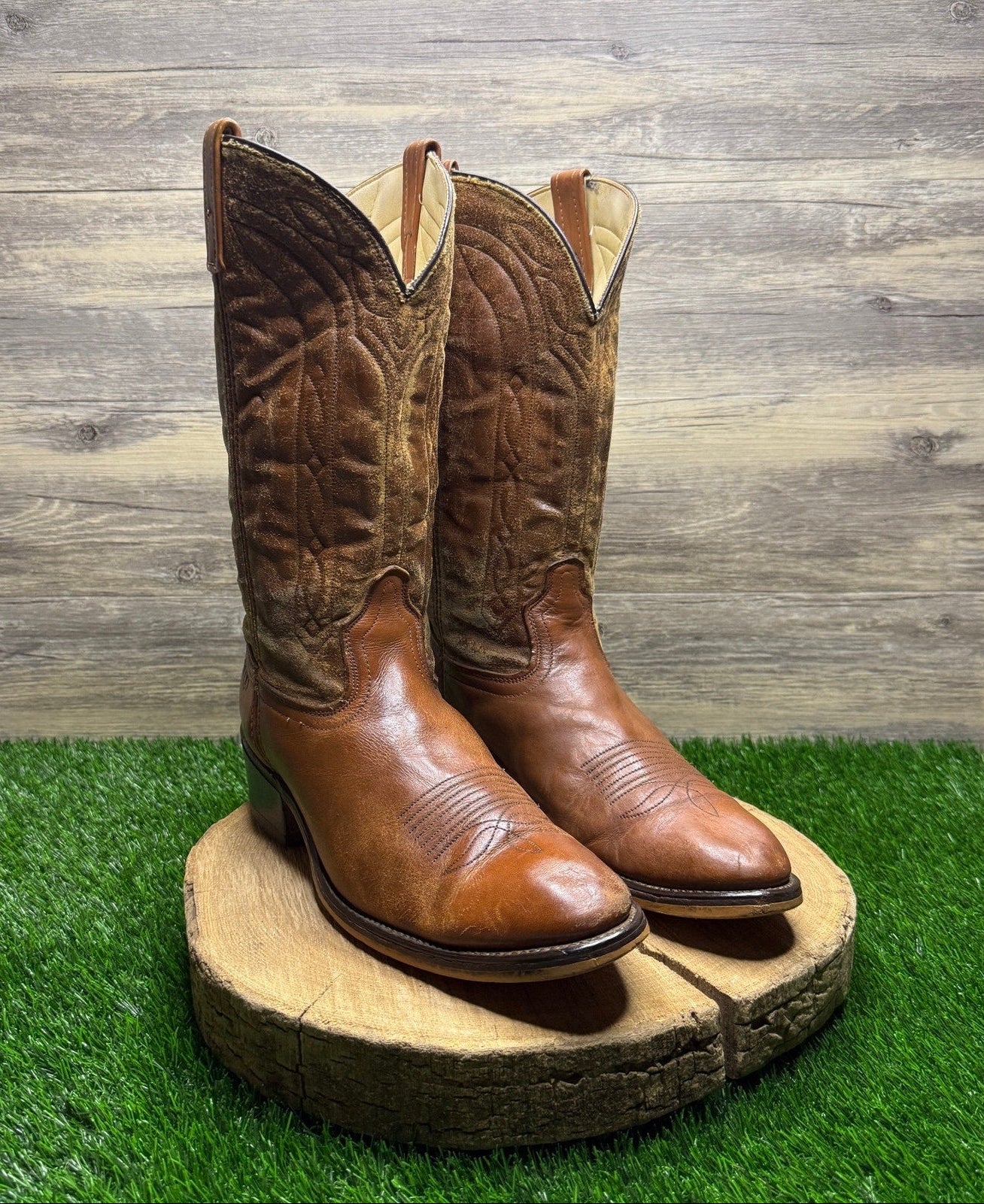 Dingo Men - Size 12D - Vintage Tan Western Cowboy Boots Style 5945