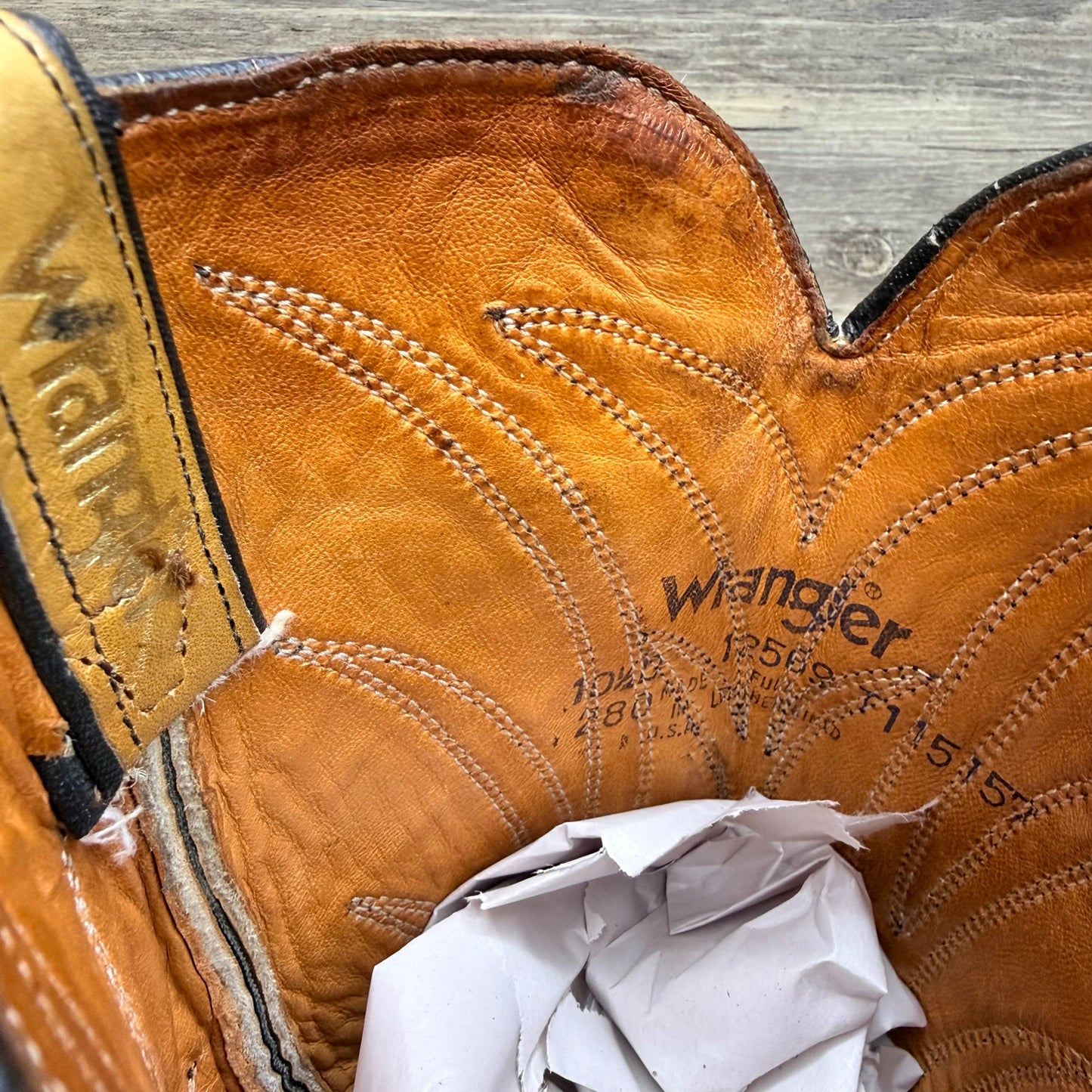 Wrangler Men - Size 10.5D - Vintage Tan Western Cowboy Boots 12569