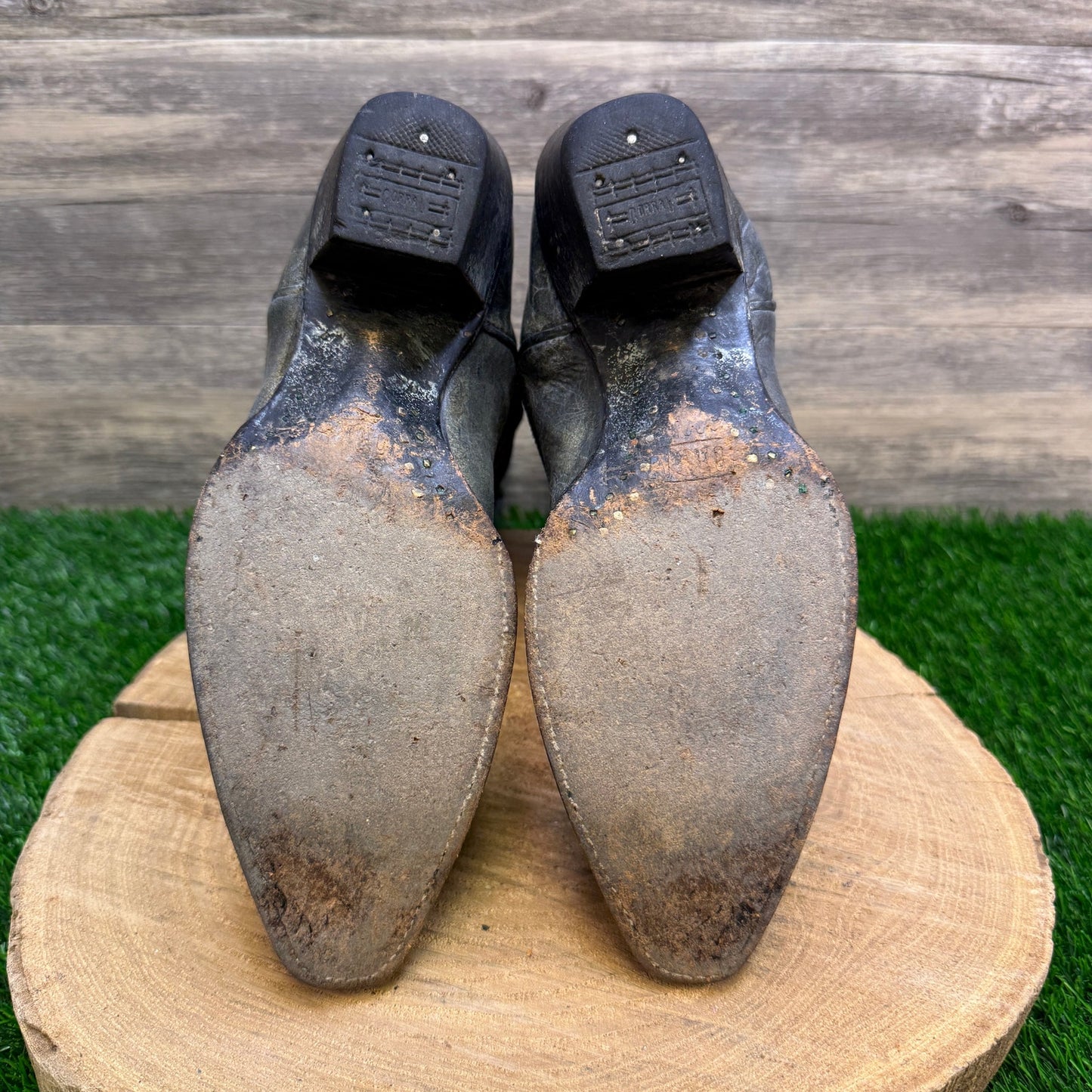 Corral Women - Size 8M - Gray Horseshoe Rose Snip Toe Cowboy Boots Style R2523