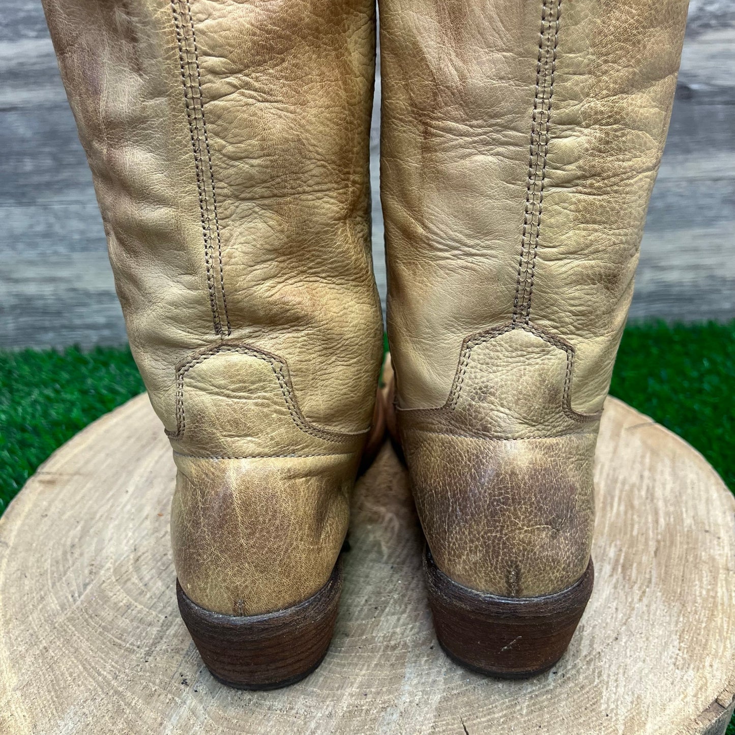 Frye Women - Size 5.5B - Sand Color Soft Leather Cowboy Boots Style 77685