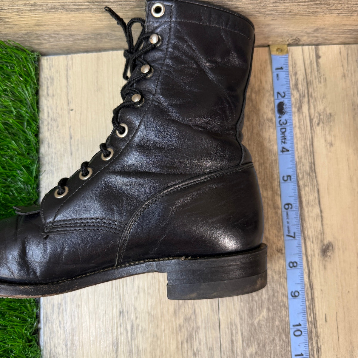 Justin Women - Size 5.5C - Vintage Black Lace Up Cowboy Boots Style L0506
