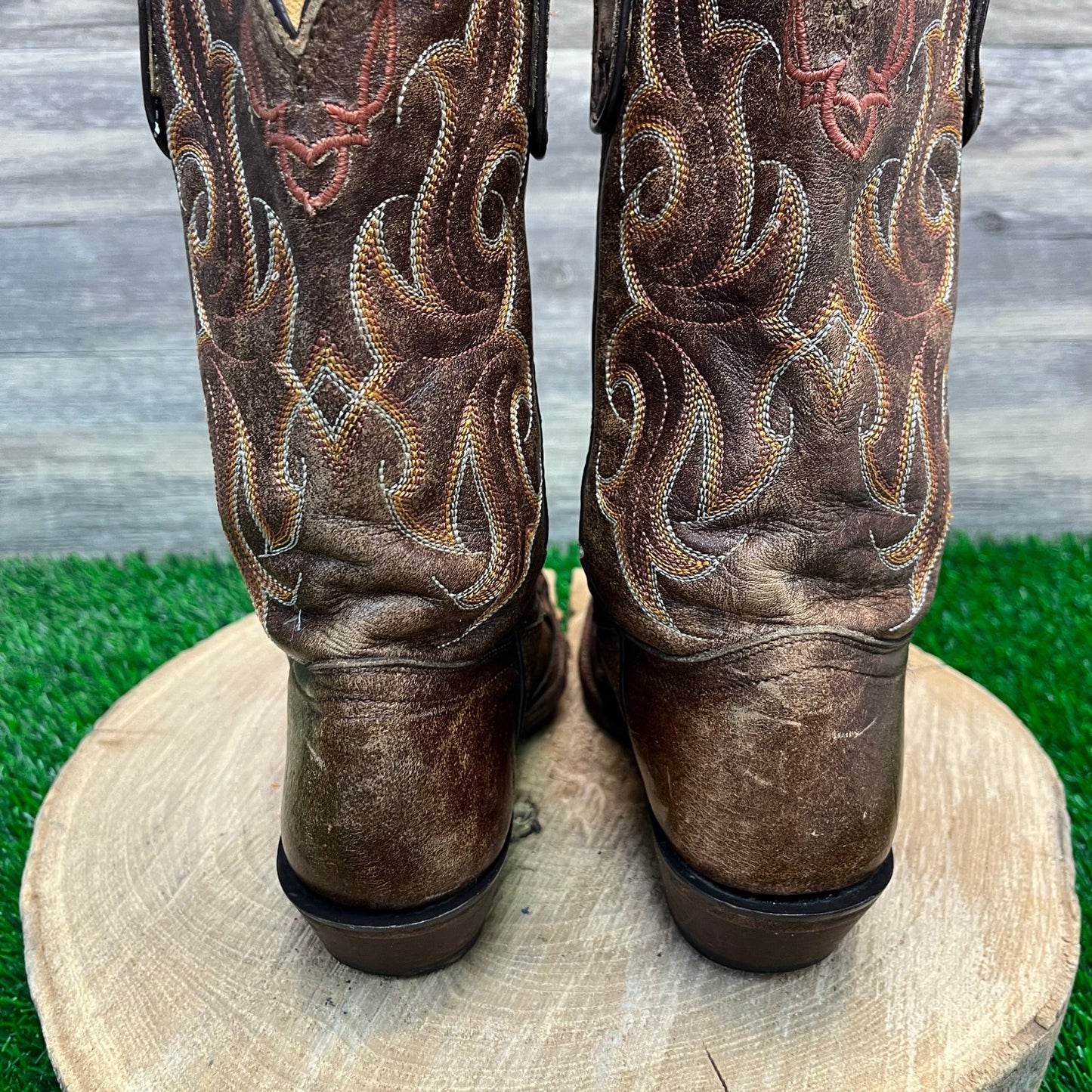 Tony Lama Women - Size 6B - Brown Snip Toe Cowboy Boots Style Vaquero