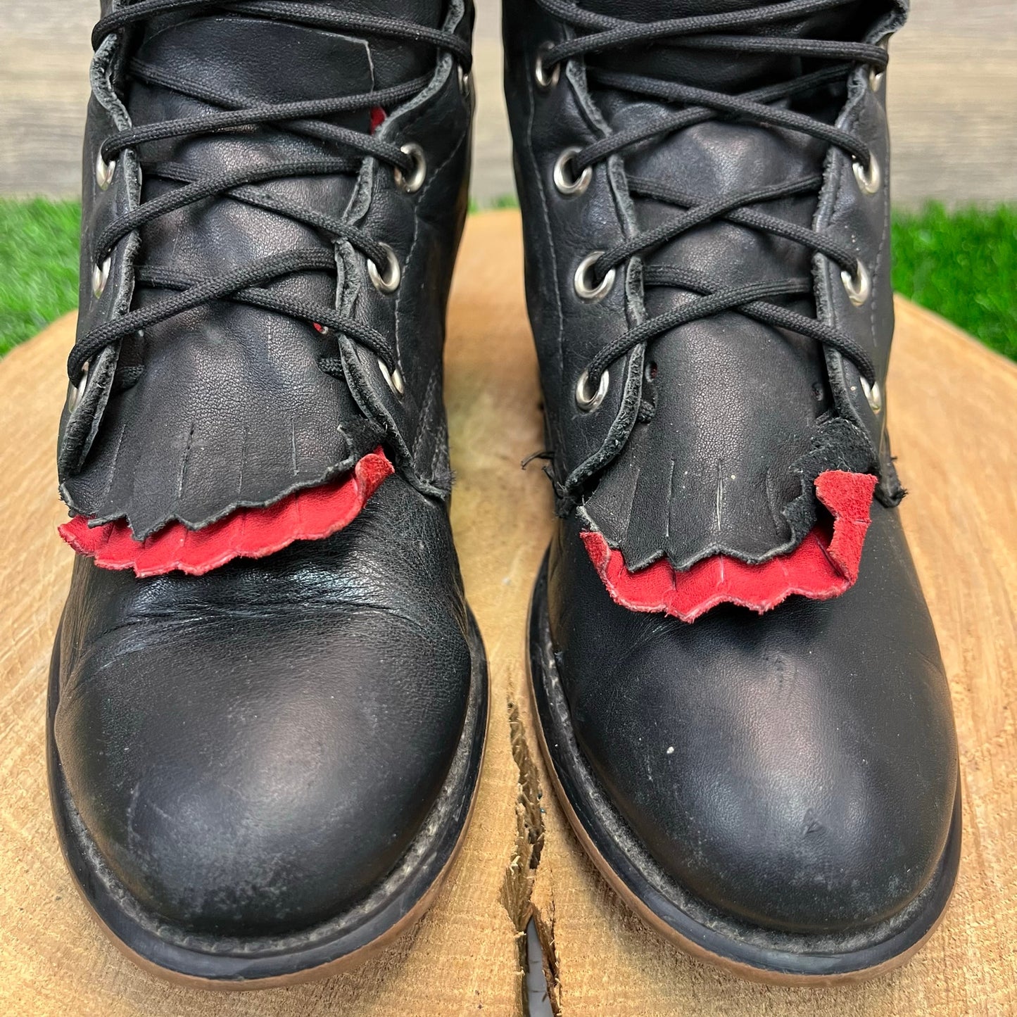 Laredo Women - Size 5M - Vintage Black/Red Lace Up Cowboy Boots Style 130