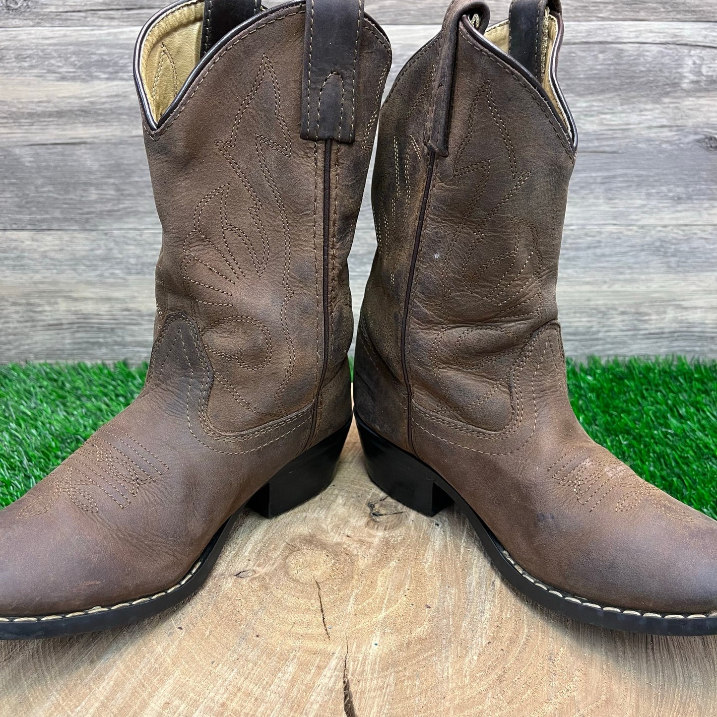 Masterson Youth - Size 1M - Brown Cowboy Boots Style RB2000C