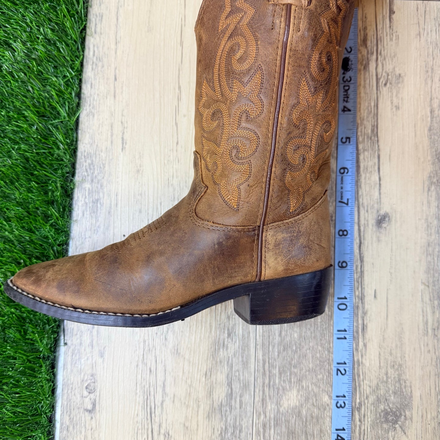 Justin Youth - Size 1D - Tan Cowboy Boots 2253Y