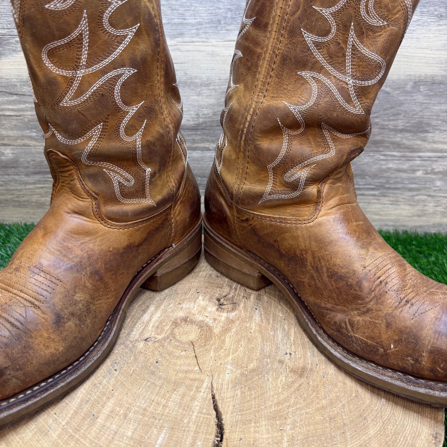 Double H Men - Size 12 - Brown Steel Toe Western Cowboy Boots