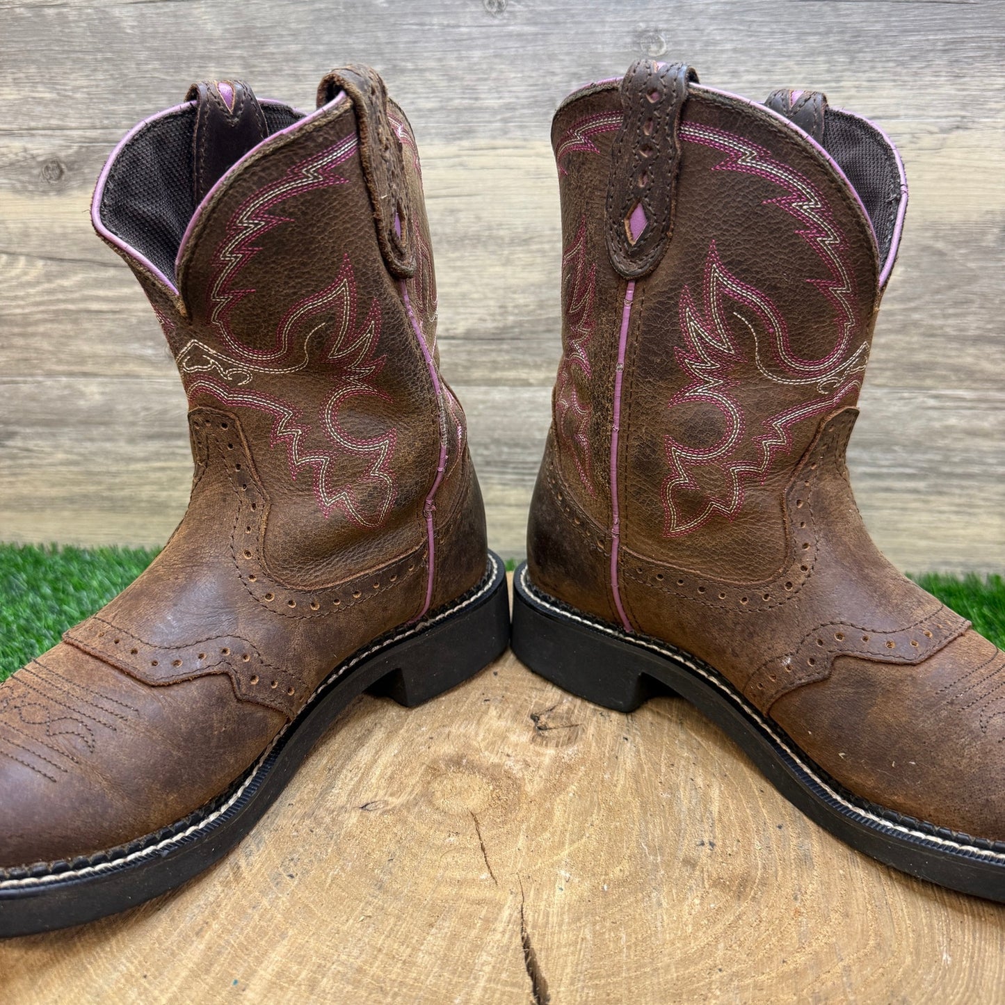 Justin Gypsy Women - Size 7.5B - Brown/Pink Cowboy Boots Style L9903