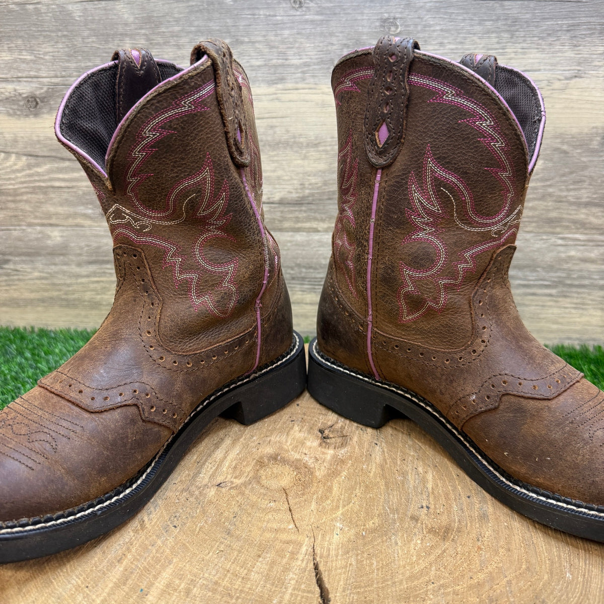 Justin Gypsy Women - Size 7.5B - Brown/Pink Cowboy Boots Style L9903