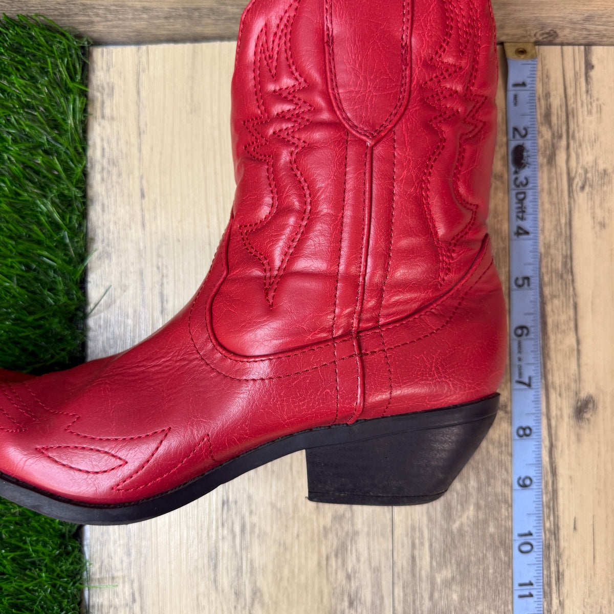 Soda Women - Size 7.5 - Red Faux Leather Ankle Boots