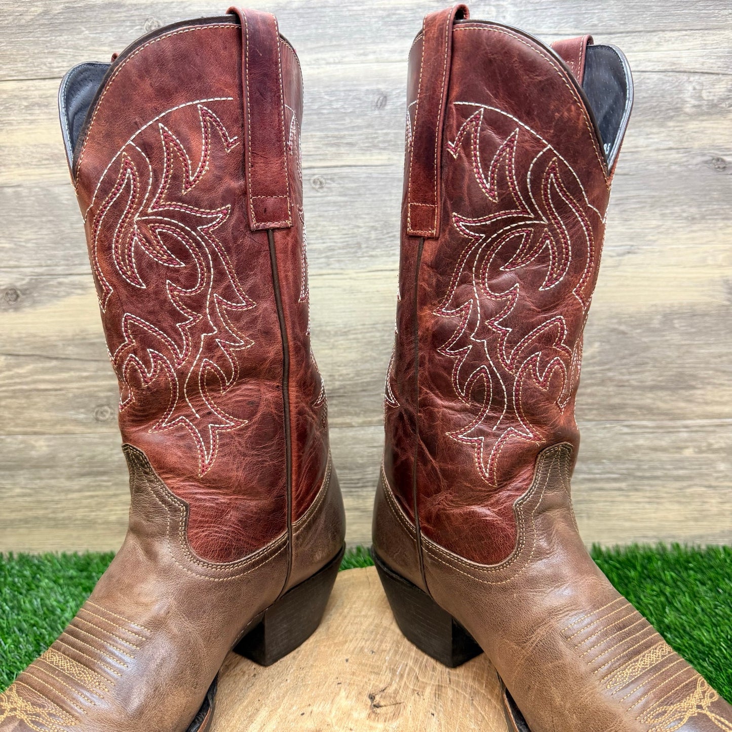 JB Dillon Men - Size 8.5 - Copper / Brown Western Cowboy Boots JBC101EW