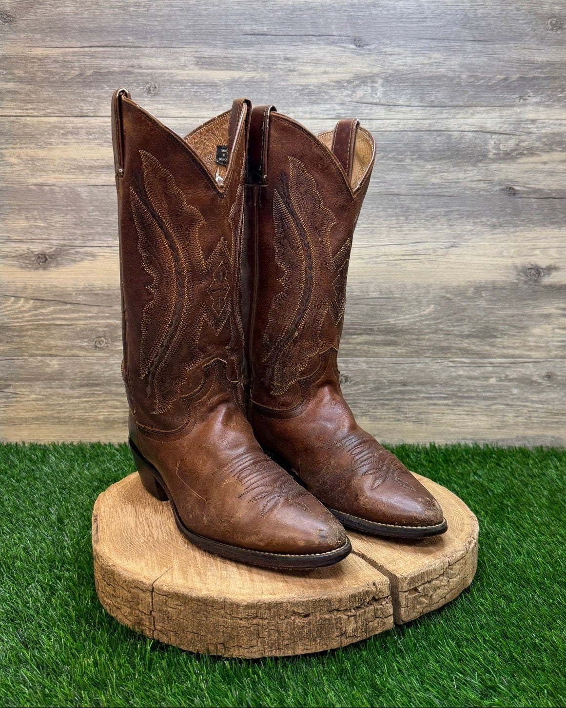 Justin Men - Size 8.5EE - Tan Western Cowboy Boots Style 2421