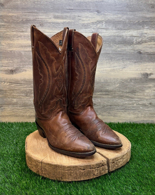 Justin Men - Size 8.5EE - Tan Western Cowboy Boots Style 2421