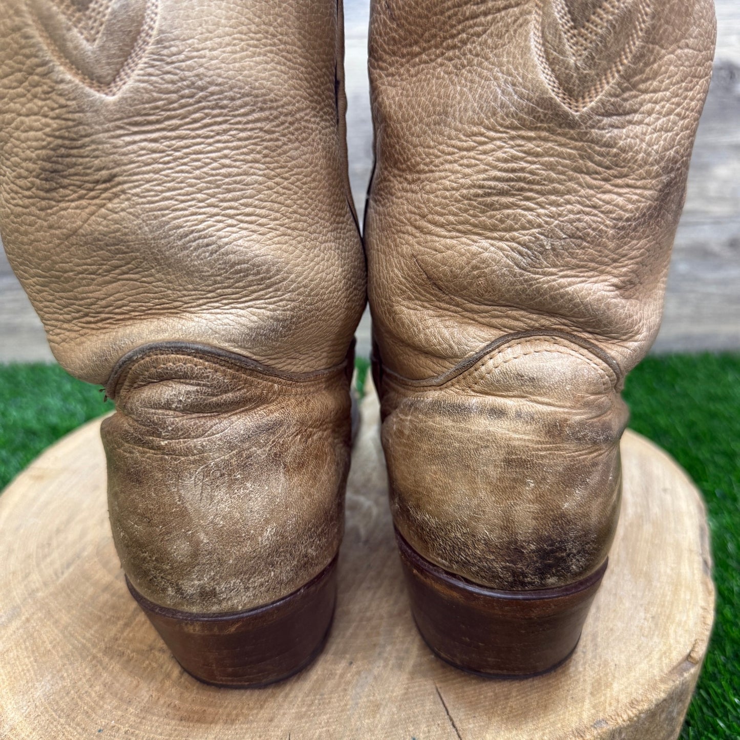 Abilene Men - Size 10.5D - Beige Soft Skin Western Cowboy Boots Style 6600