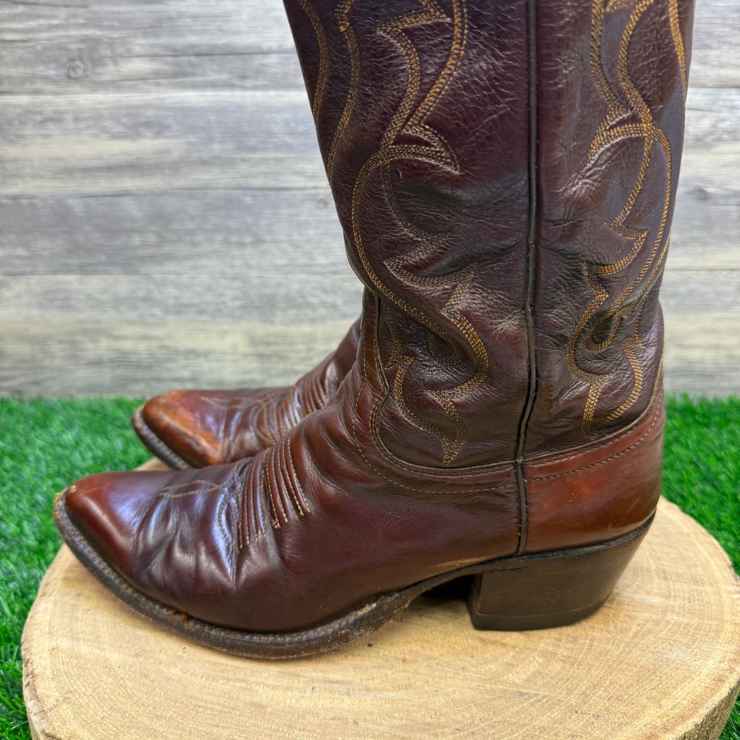 Dan Post Men - Size 8D - Vintage Copper Soft Leather Cowboy Boots Style 6851