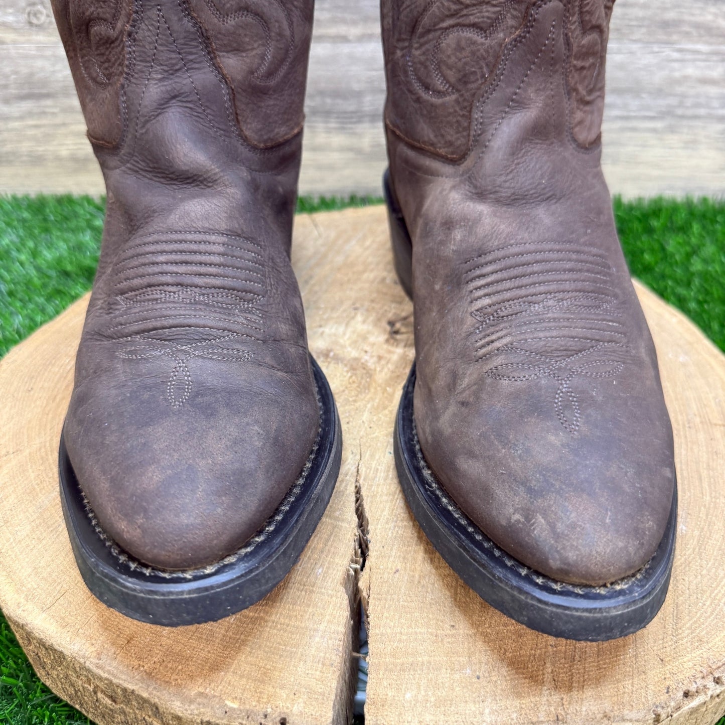 Old West Men - Size 9D - Brown Trucker Western Cowboy Boots Style TBM3051