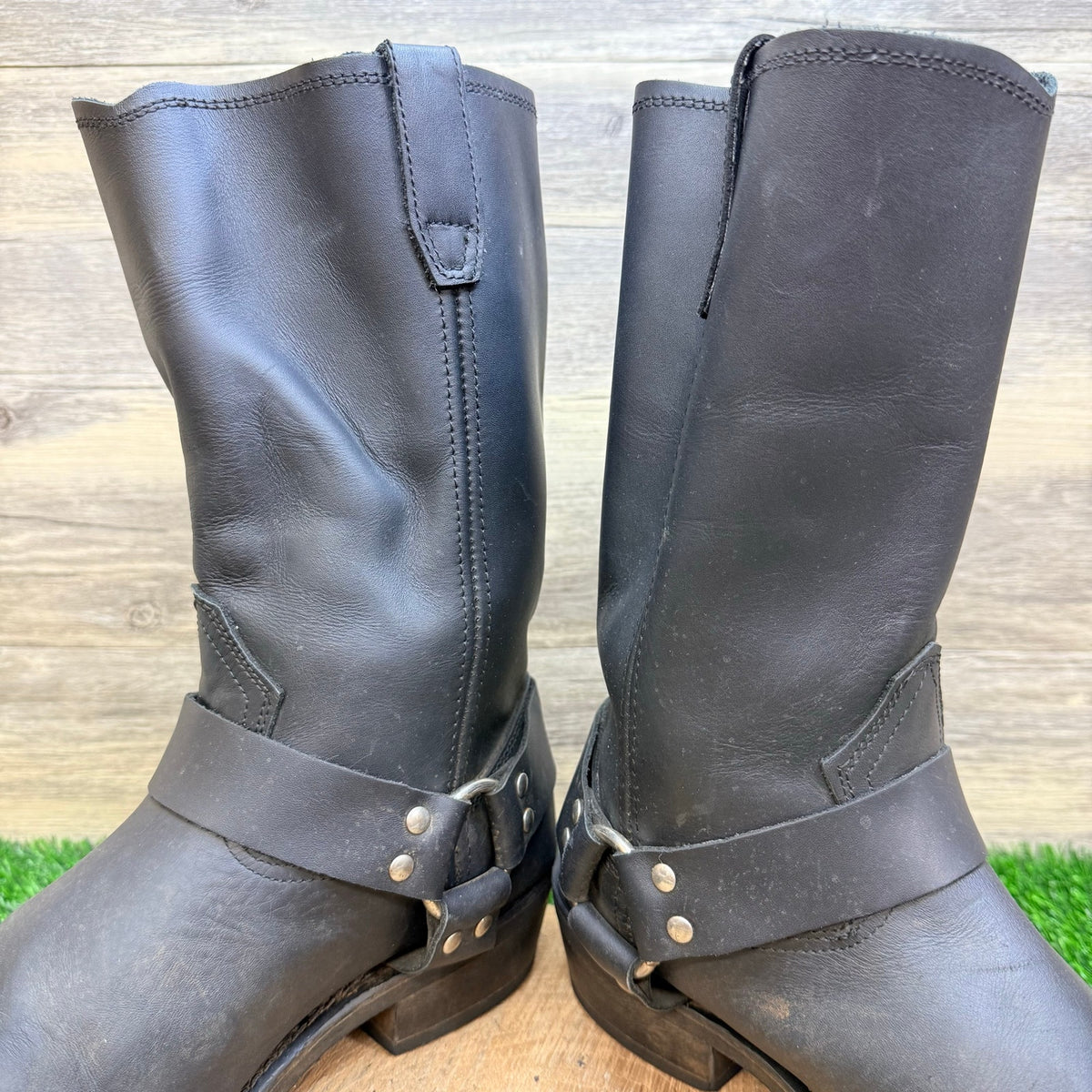 Dingo Men - Size 11.5D - Black Harness Square Moto Boots DI19057