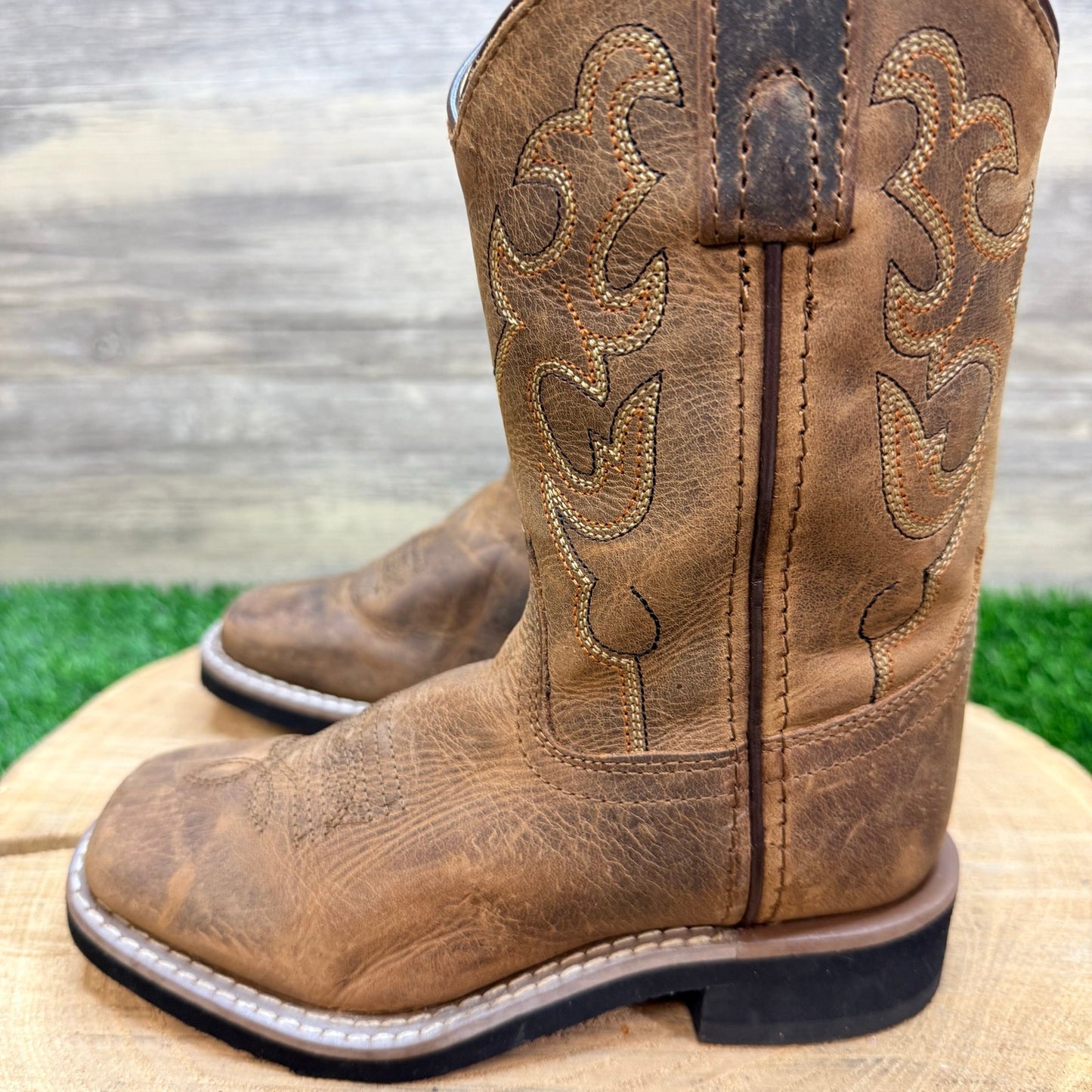 Smoky Mountain Youth - Size 11.5R - Brown Square Western Cowboy Boors 3520Y