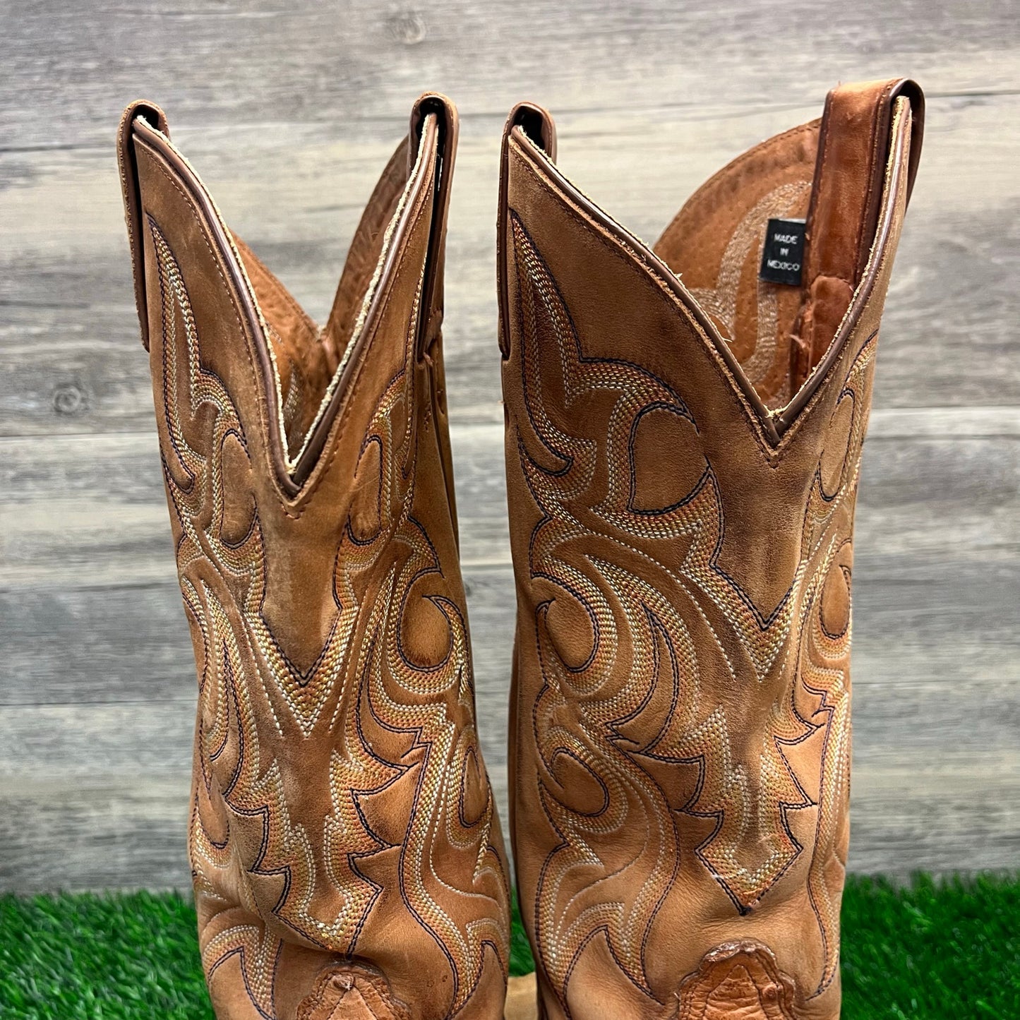 Nocona Men - Size 8.5D - Cognac Ostrich Cowboy Boots Style NB2103