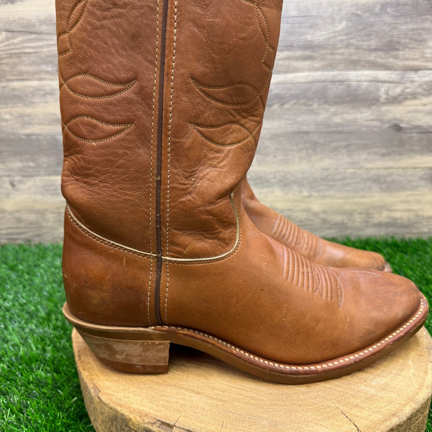 Justin Men - Size 9.5D - Brown Rancher Cowboy Boots Style 1173