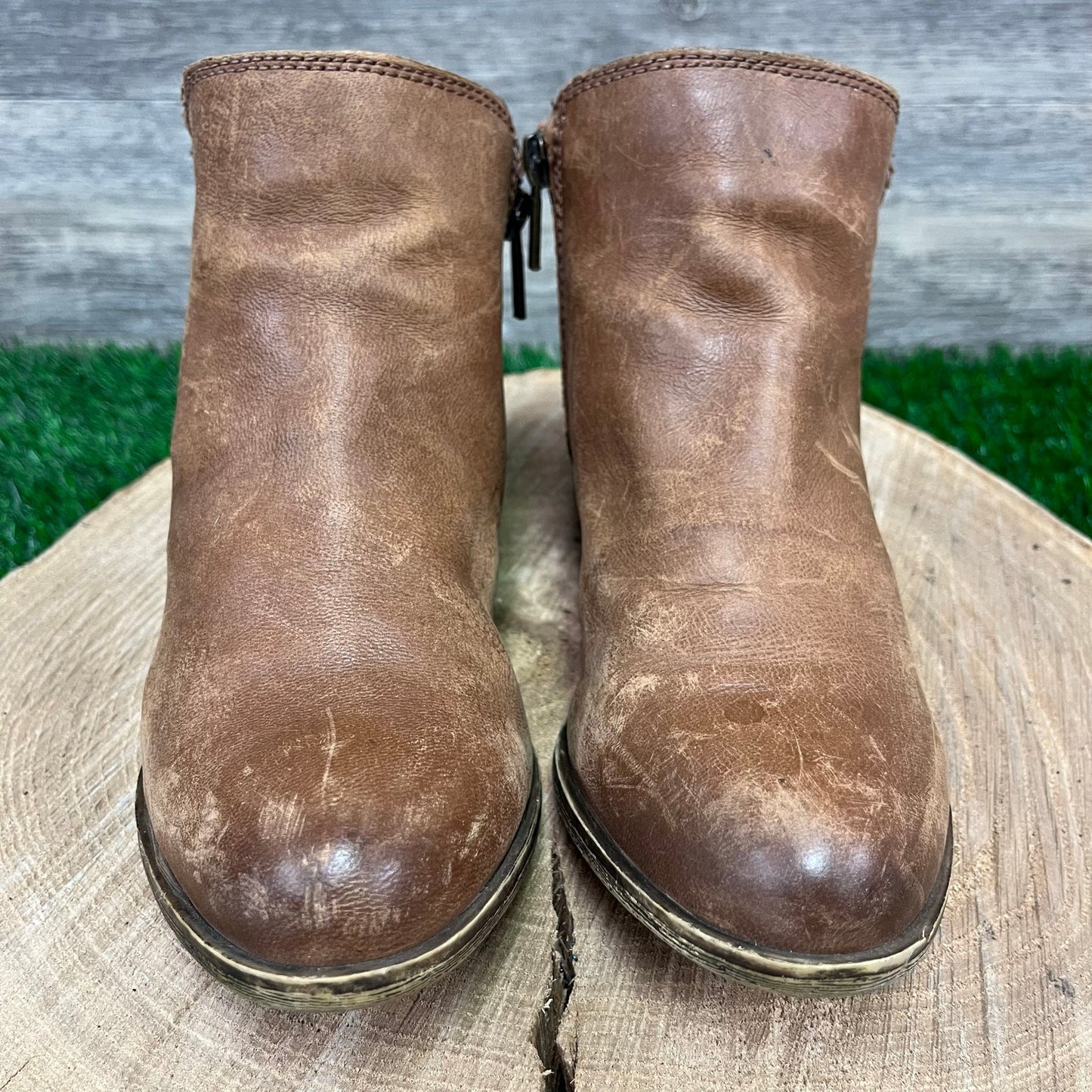 Lucky Brand Women - Size 5.5M - Brown Ankle Zipper Boots