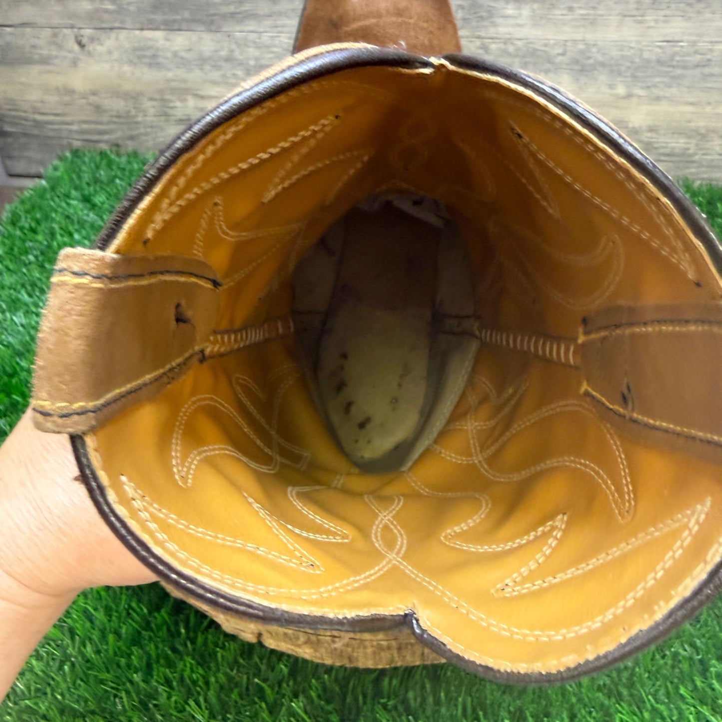 Unknown Youth - Size 5 - Vintage Tan Suede Cowboy Boots