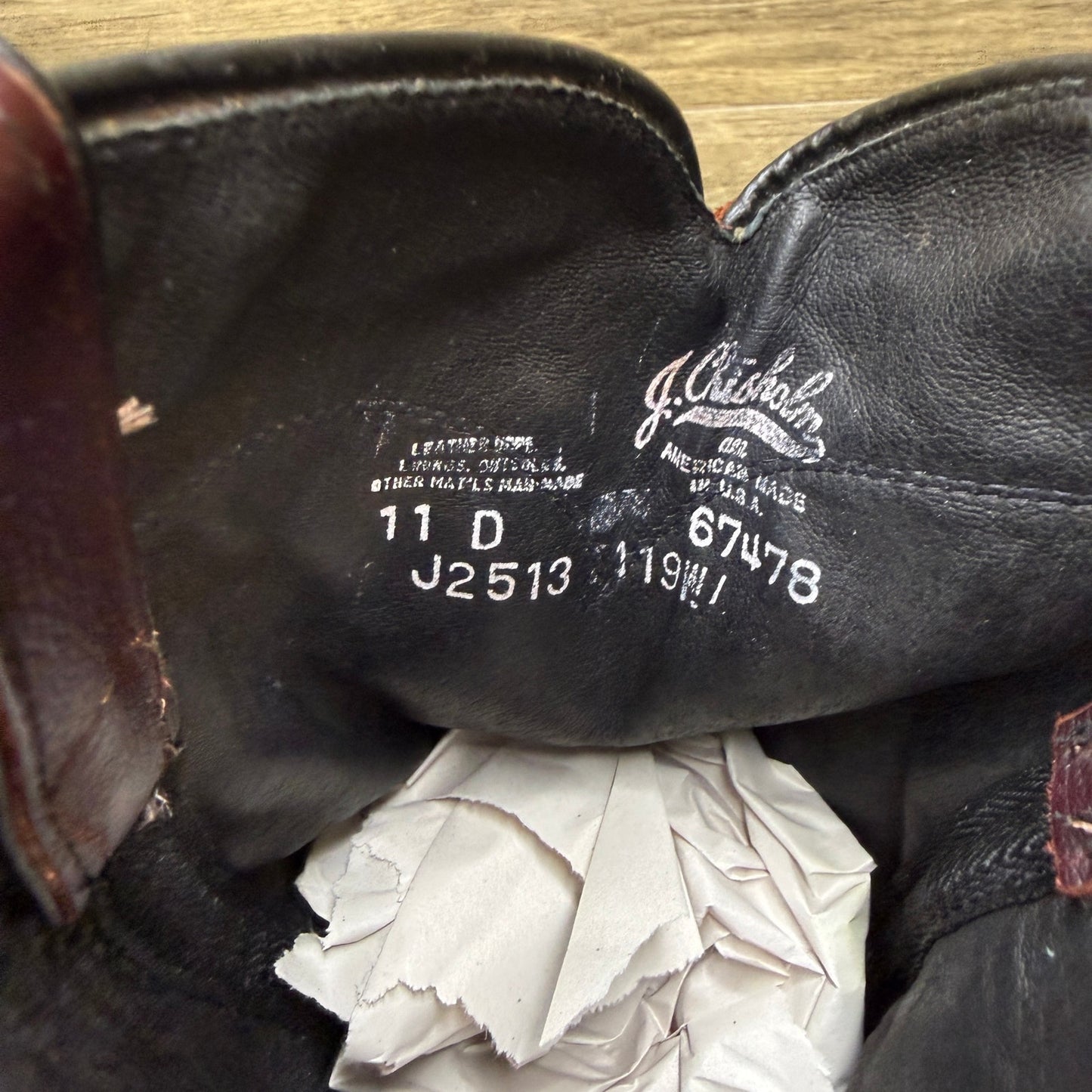 J. Chisholm Men - Size 11D - Burgundy Roper Western Cowboy Boots Style J2513