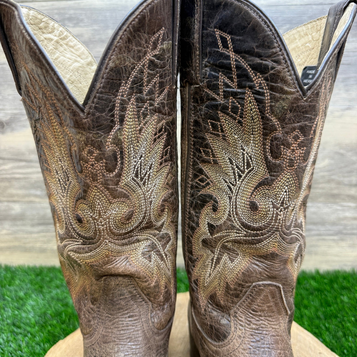 Double H Women - Size 7.5M - Distressed Taupe Snip Toe Cowboy Boots Style DH5223
