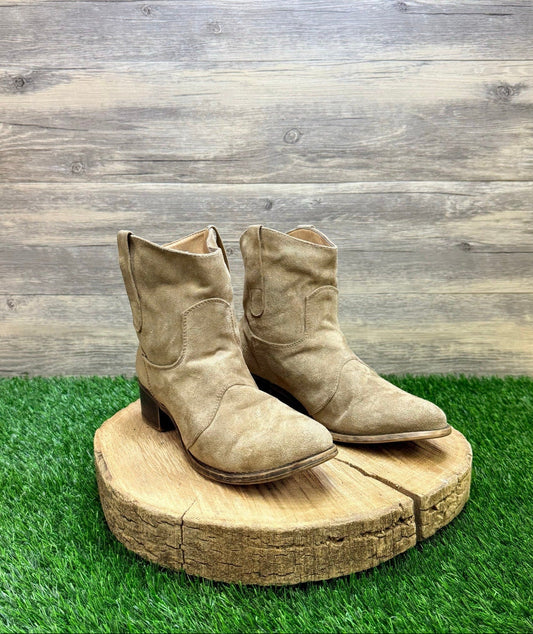 Jolimall Women - Size 8 - Tan Faux Leather Ankle Boots