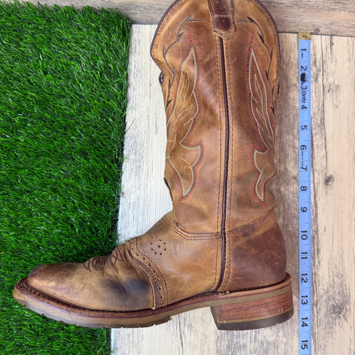 Double H Women - Size 6.5M - Brown Square Toe Western Cowboy Boots Style DH5314